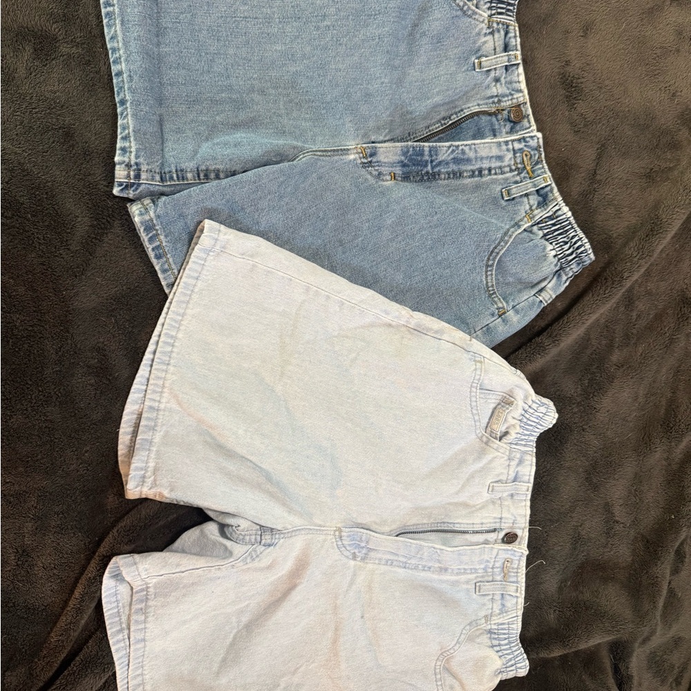 Stylish Blue and Light Blue Women's  vintage LEE Denim shorts